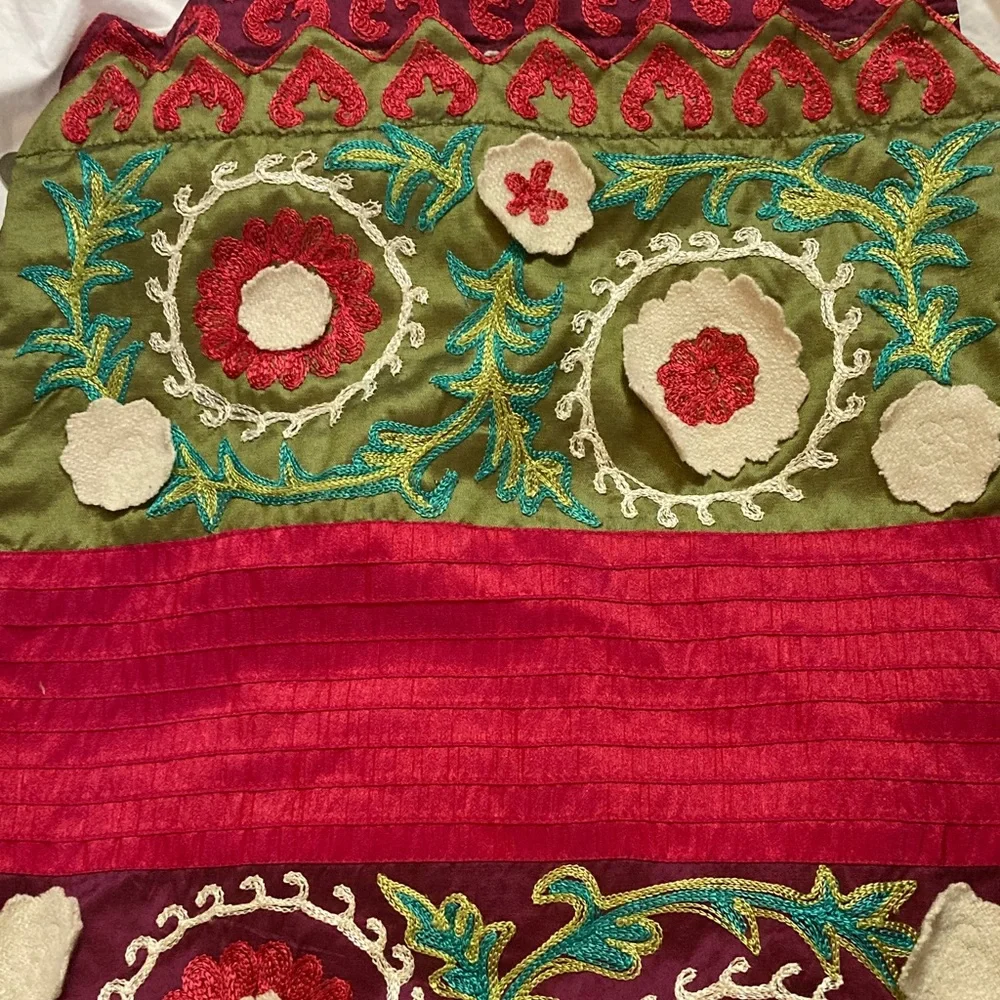 Set of two Colorful Embroidered pillow cases pier 1